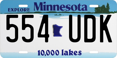 MN license plate 554UDK