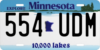 MN license plate 554UDM