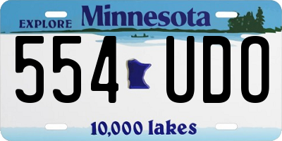 MN license plate 554UDO