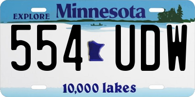 MN license plate 554UDW