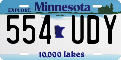 MN license plate 554UDY