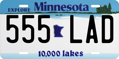 MN license plate 555LAD