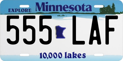 MN license plate 555LAF