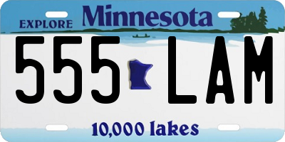 MN license plate 555LAM