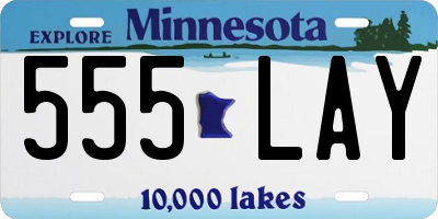 MN license plate 555LAY