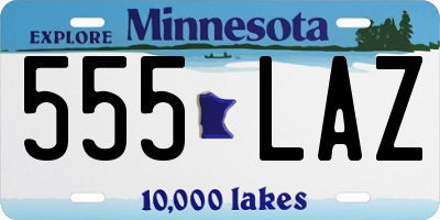 MN license plate 555LAZ