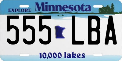 MN license plate 555LBA