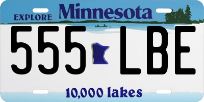 MN license plate 555LBE