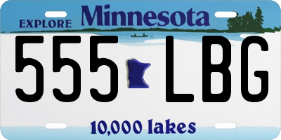 MN license plate 555LBG