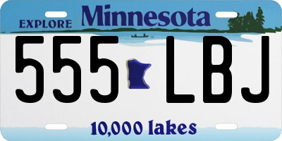 MN license plate 555LBJ