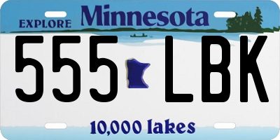 MN license plate 555LBK