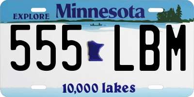 MN license plate 555LBM