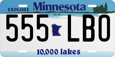 MN license plate 555LBO