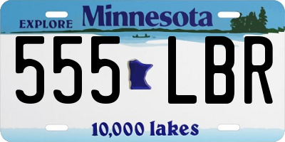 MN license plate 555LBR