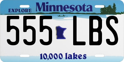 MN license plate 555LBS