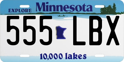 MN license plate 555LBX