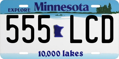MN license plate 555LCD