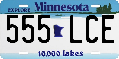 MN license plate 555LCE