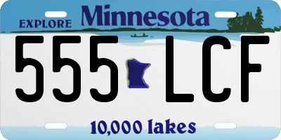 MN license plate 555LCF