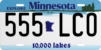 MN license plate 555LCO