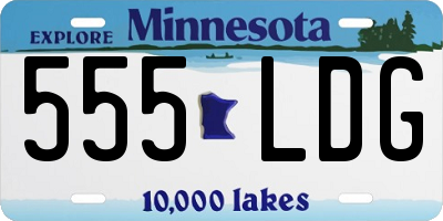 MN license plate 555LDG
