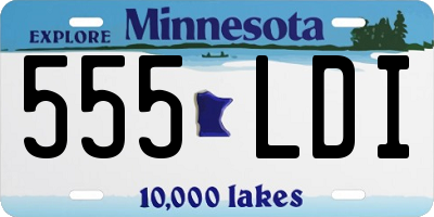 MN license plate 555LDI