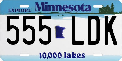 MN license plate 555LDK