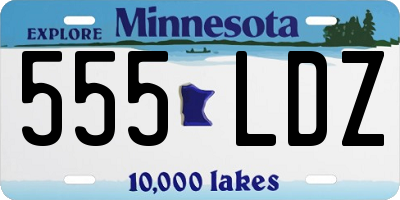 MN license plate 555LDZ