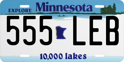 MN license plate 555LEB