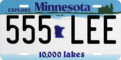 MN license plate 555LEE