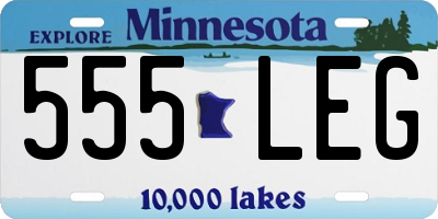 MN license plate 555LEG