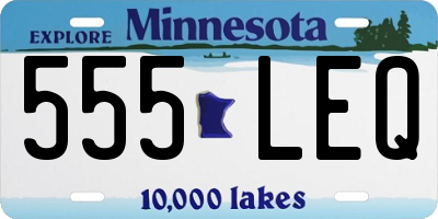 MN license plate 555LEQ