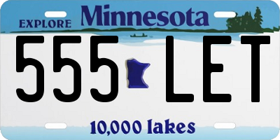 MN license plate 555LET