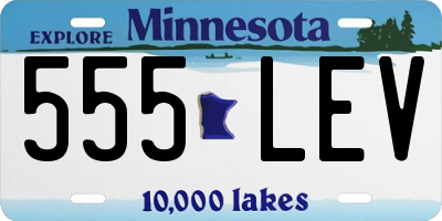 MN license plate 555LEV