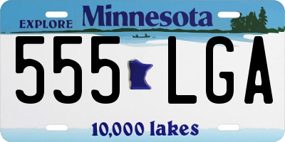 MN license plate 555LGA
