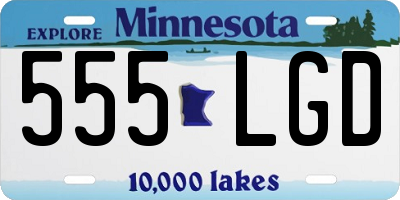 MN license plate 555LGD