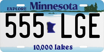 MN license plate 555LGE