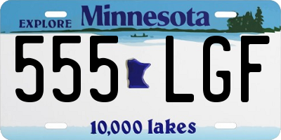 MN license plate 555LGF