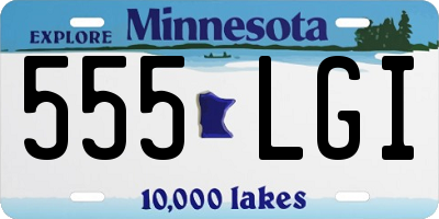 MN license plate 555LGI