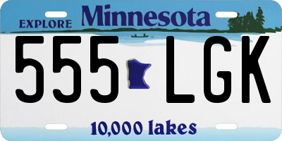 MN license plate 555LGK