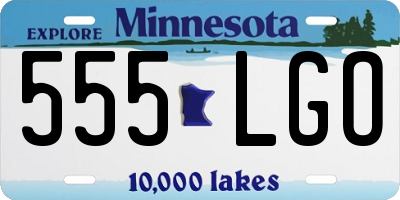 MN license plate 555LGO