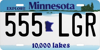 MN license plate 555LGR
