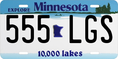 MN license plate 555LGS