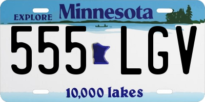 MN license plate 555LGV