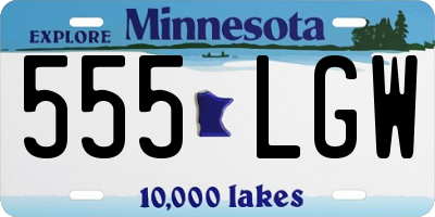 MN license plate 555LGW