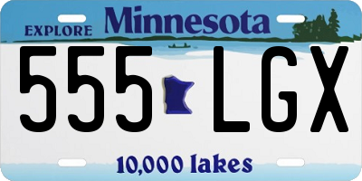 MN license plate 555LGX