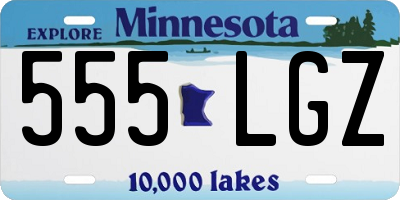 MN license plate 555LGZ