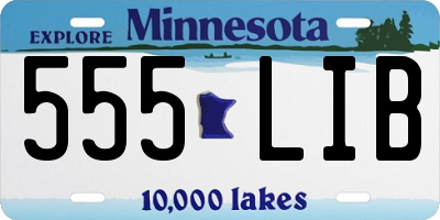 MN license plate 555LIB