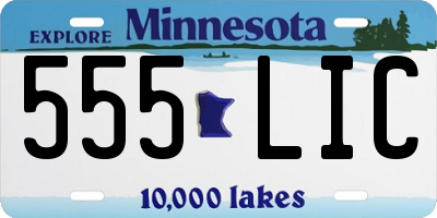 MN license plate 555LIC