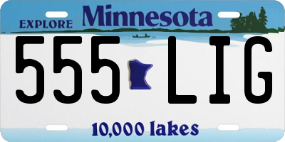 MN license plate 555LIG